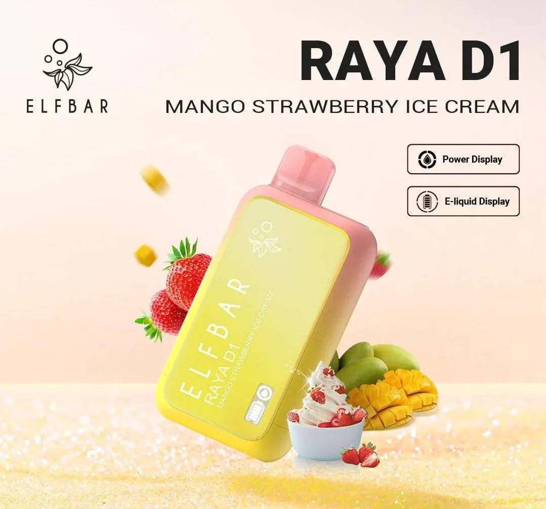 ELF BAR RAYA D1 – Mango Strawberry Ice Cream - Vape Shop Goa