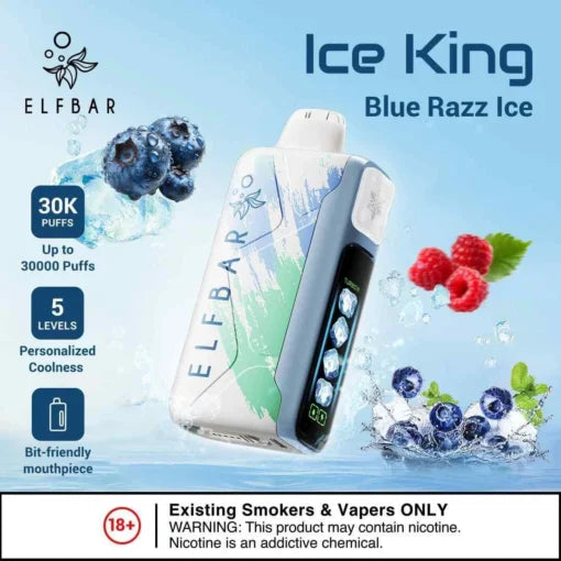 Elf Bar Ice King – Blue Razz Ice – 30K - Vape Shop Goa