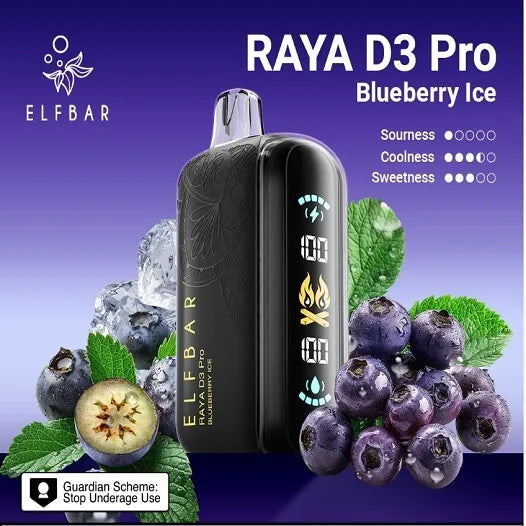 Elf Bar Raya D3 Pro 30K – Blueberry Ice - Vape Shop Goa