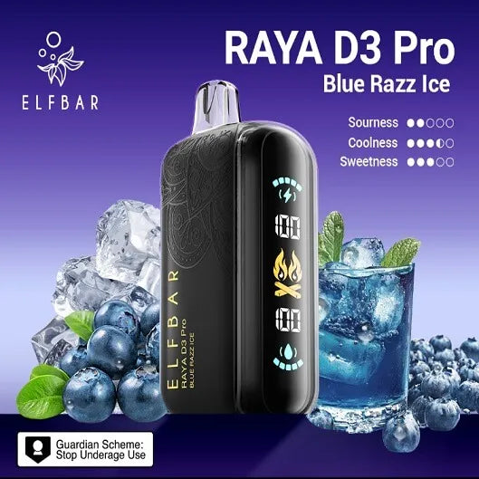 Elf Bar Raya D3 Pro 30K Blue Razz Ice - Vape Shop Goa
