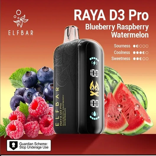 Elf Bar Raya D3 Pro 30K Blueberry Raspberry Watermelon - Vape Shop Goa