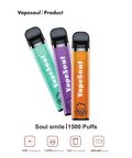 VapeSoul Smile II Rechargable Disposable Vape (1500Puffs) India | Vape Store